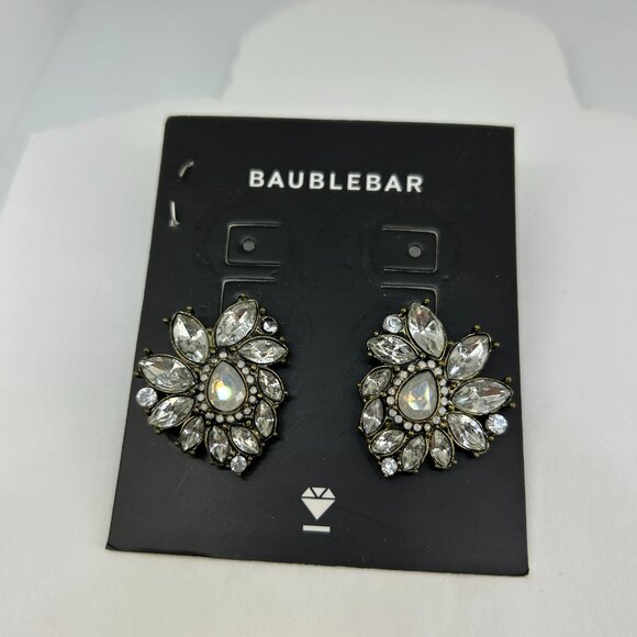 Baublebar Antyque Gold tone Crystal Drop Earrings New with Tag - Picture 4 of 4